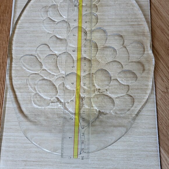 Vintage Kosta Boda grapes "Kosgrap" Crystal Glass Platter Approx 12.5" - Picture 3 of 15